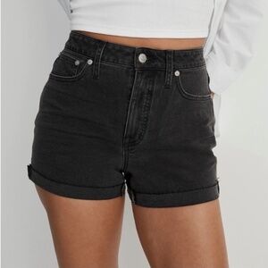 Madewell High Rise Black Denim Shorts (27)